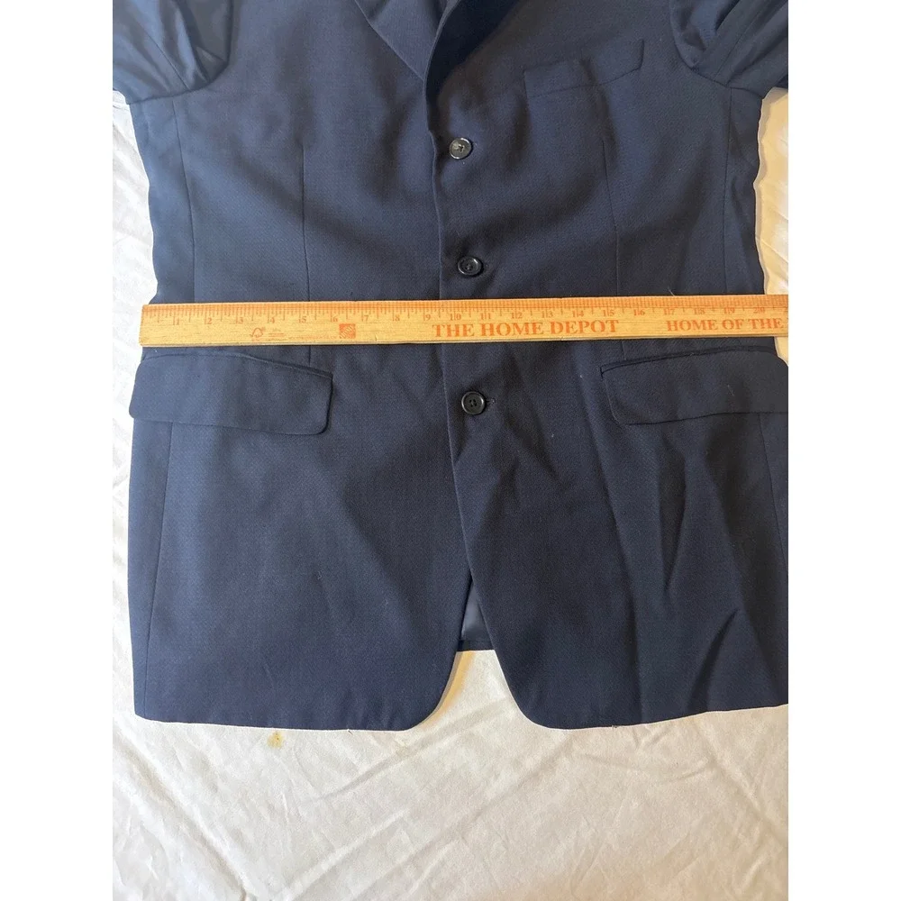 Canali Made in Italy Blazer Mens 50R R Navy Blue  3-Button Textured Suit Jacket